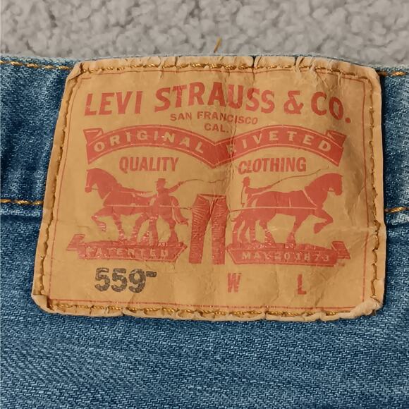 Levi's 559 Jeans Light Blue Size 46 x 32 100% Cotton 5 Working Pockets - Picture 7 of 10